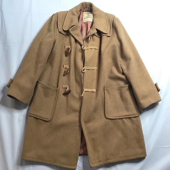 vintage original wool duffer coat 50s toggle jacke