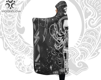 Soft Grunge Apocalypse Clothing Cyber Goth Cyberpunk Hoodie Cyberpunk Clothing Futuristic Hooded Blanket Geometric Clothing