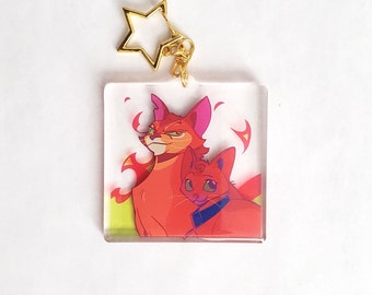 Amuleto acrílico de estrella de fuego