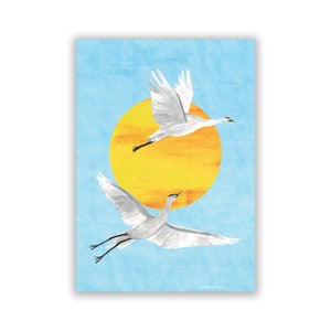 Lucky Cranes | Beautifully Illustrated Crane Print | Birds