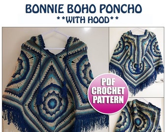 Bonnie Boho Poncho - Crochet Pattern *PDF Download