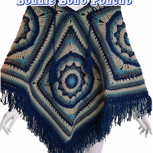 Bonnie Boho Poncho Crochet Pattern PDF Download image 2