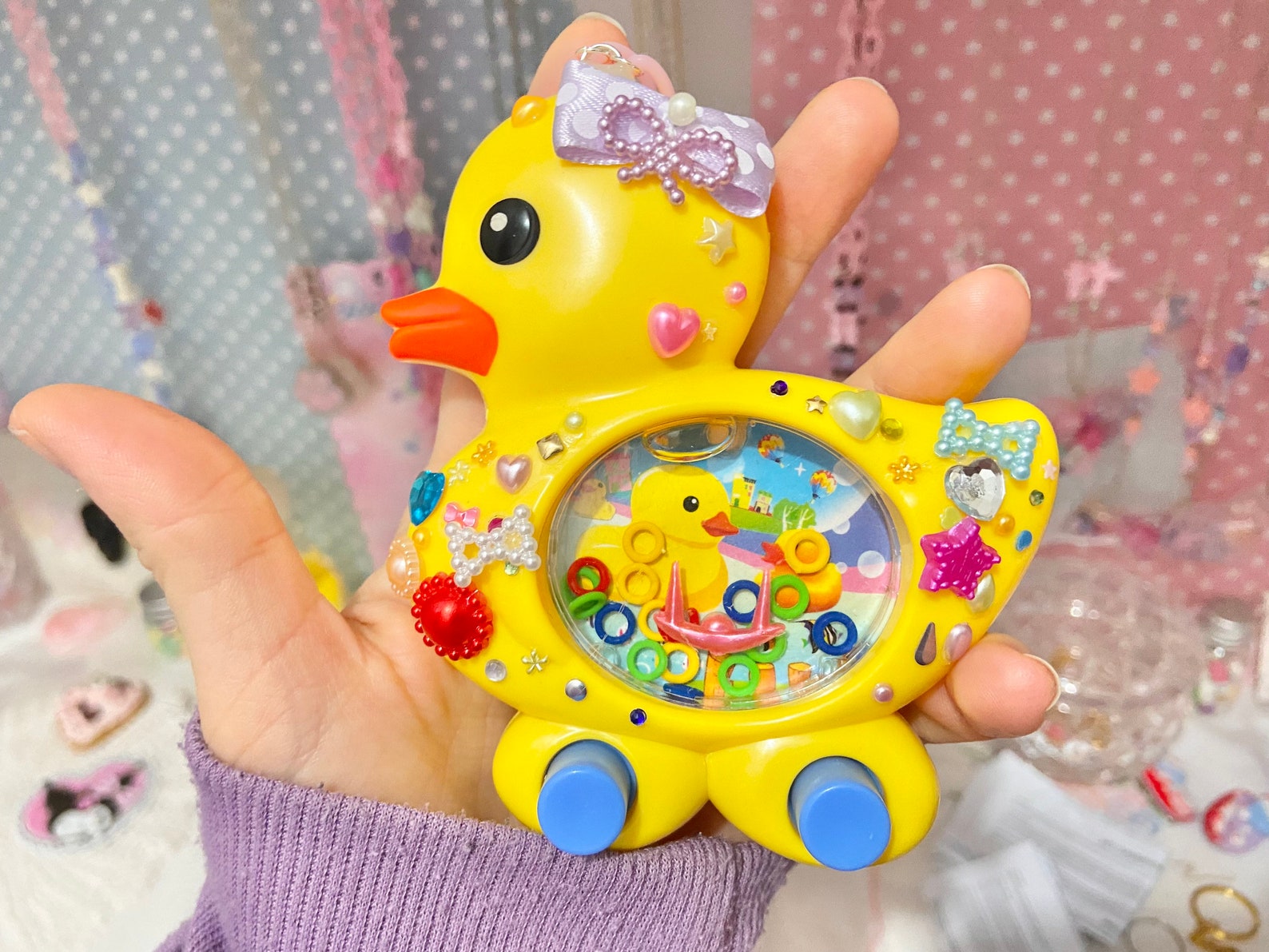 Rubber Ducky Bubble/ring Game Necklace Harajuku Fashion Etsy