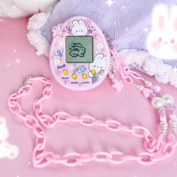 Collier numérique Tamagotchi Dreamy Bunny rose pour animal de compagnie