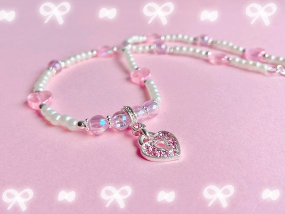 Dainty Princess Heart Charm Choker Necklace