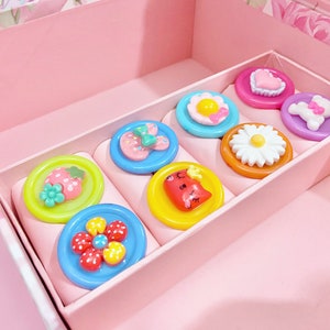 Colourful Harajuku Inspired Decora Kei Button Rings