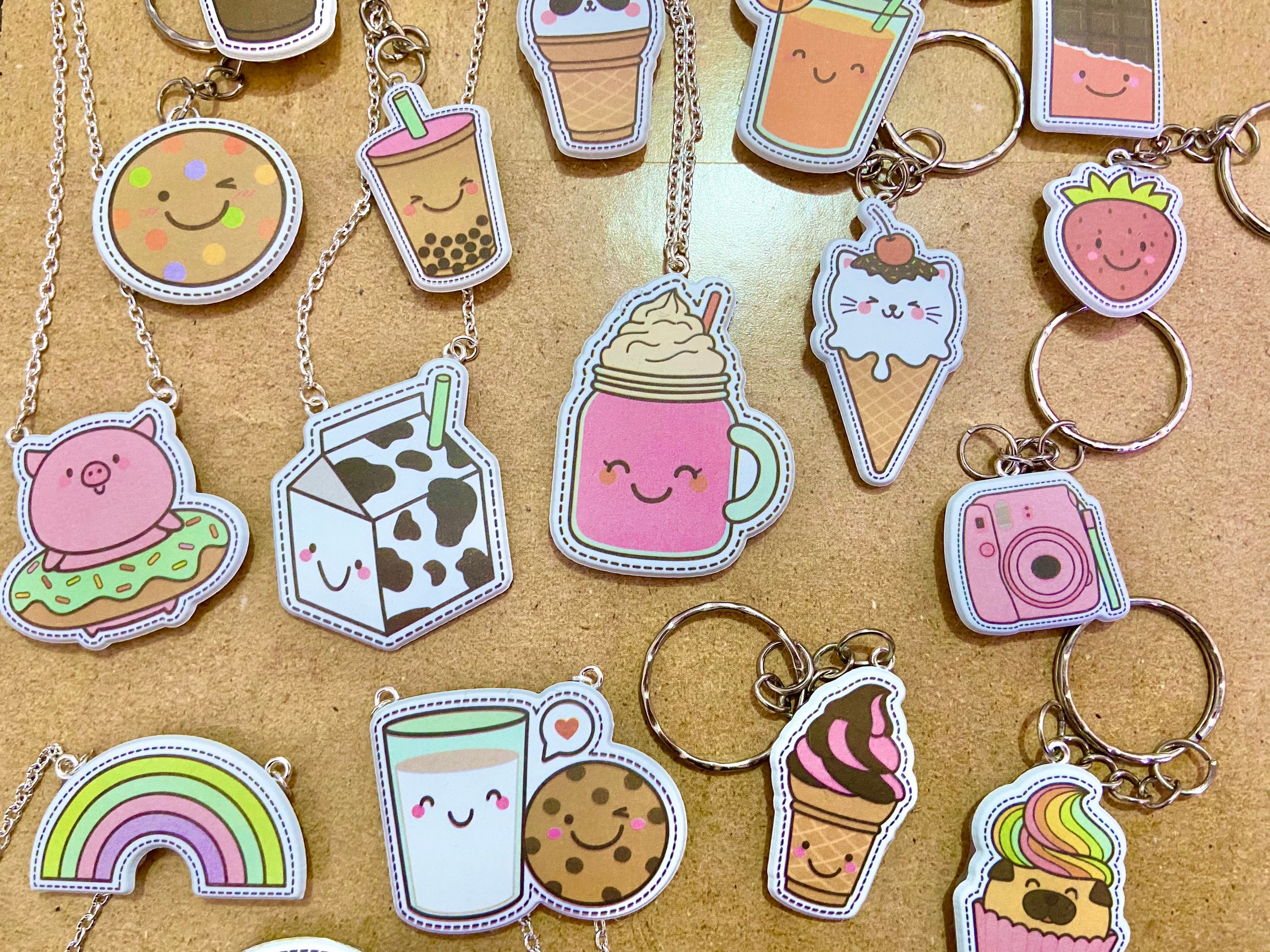 Kawaii Food Jewellery Necklaces and Keyrings Keychains Etsy UK