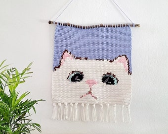 Crochet Pattern | Cat Wall Hanging | Wall Hanging Crochet Pattern | Cat Crochet Pattern | Instant Download | PDF