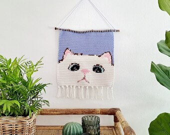 Crochet Pattern | Cat Wall Hanging | Wall Hanging Crochet Pattern | Cat Crochet Pattern | Instant Download | PDF