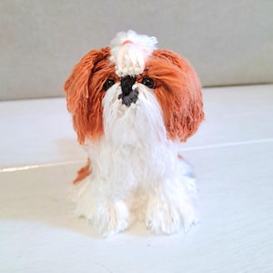 Patron au crochet Shih Tzu PDF - Amigurumi chien réaliste, tutoriel peluche pour animaux de compagnie, cadeau DIY mignon pour les amoureux des chiens, oiseaux et grillons