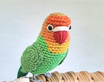 Fischer's Lovebird Amigurumi Crochet Parrot DIY Digital Pattern