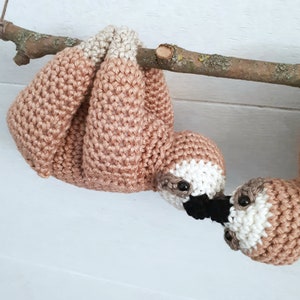 Sloths couple on a branch crochet pattern, diy amigurumi Valentine's day gift, digital download image 6