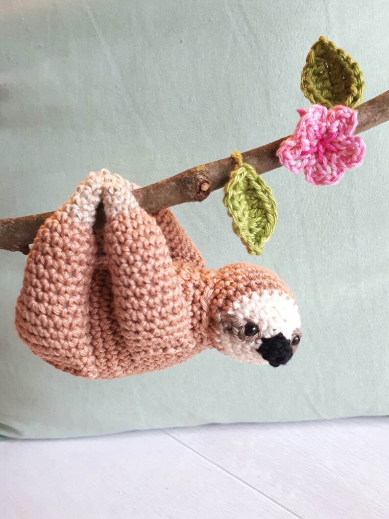 Sloths couple on a branch crochet pattern, diy amigurumi Valentine's day gift, digital download image 9