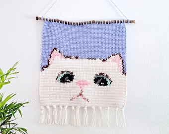 Cat Tapestry Crochet Pattern PDF Instant Download DIY Decor