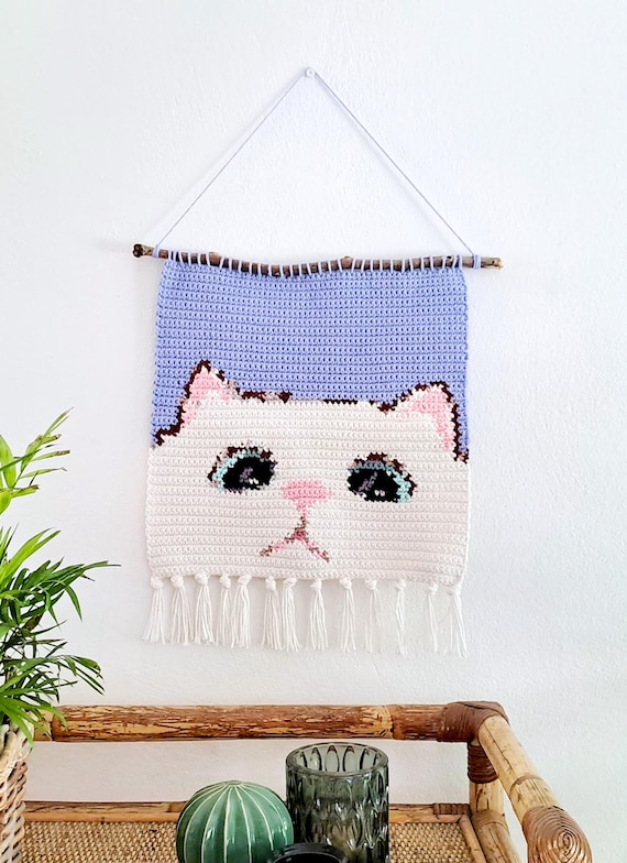 Cat Tapestry Crochet Pattern PDF Instant Download DIY Decor