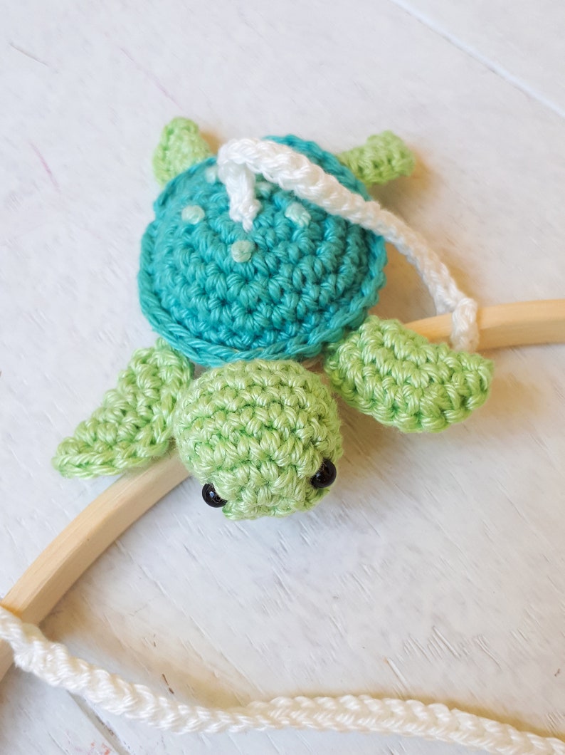 Under the sea baby mobile crochet pattern, Mermaid and sea creatures nursery mobile crochet pattern, diy baby mobile image 6