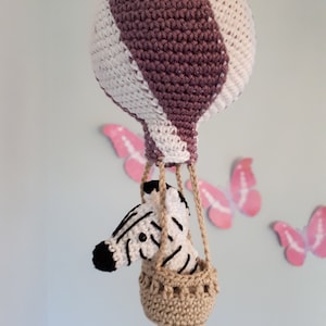 Hot air balloon baby mobile crochet pattern, nursery mobile tutorial, diy hot air balloon mobile image 5