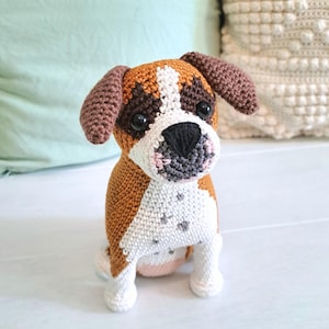 Modello all'uncinetto per cane ボクサー あみぐるみ fatto a mano per peluche fai da te