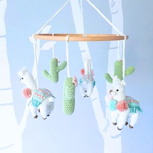 Llama Crochet Pattern for Baby Nursery Mobile DIY Decor