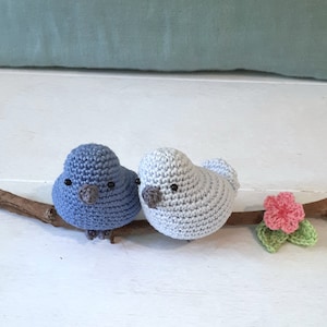 Birds in love crochet pattern, amigurumi Valentine's day gift, diy nursery decor, digital download