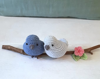 Birds in love crochet pattern, amigurumi Valentine's day gift, diy nursery decor, digital download