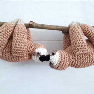 Sloths couple on a branch crochet pattern, diy amigurumi Valentine's day gift, digital download image 5