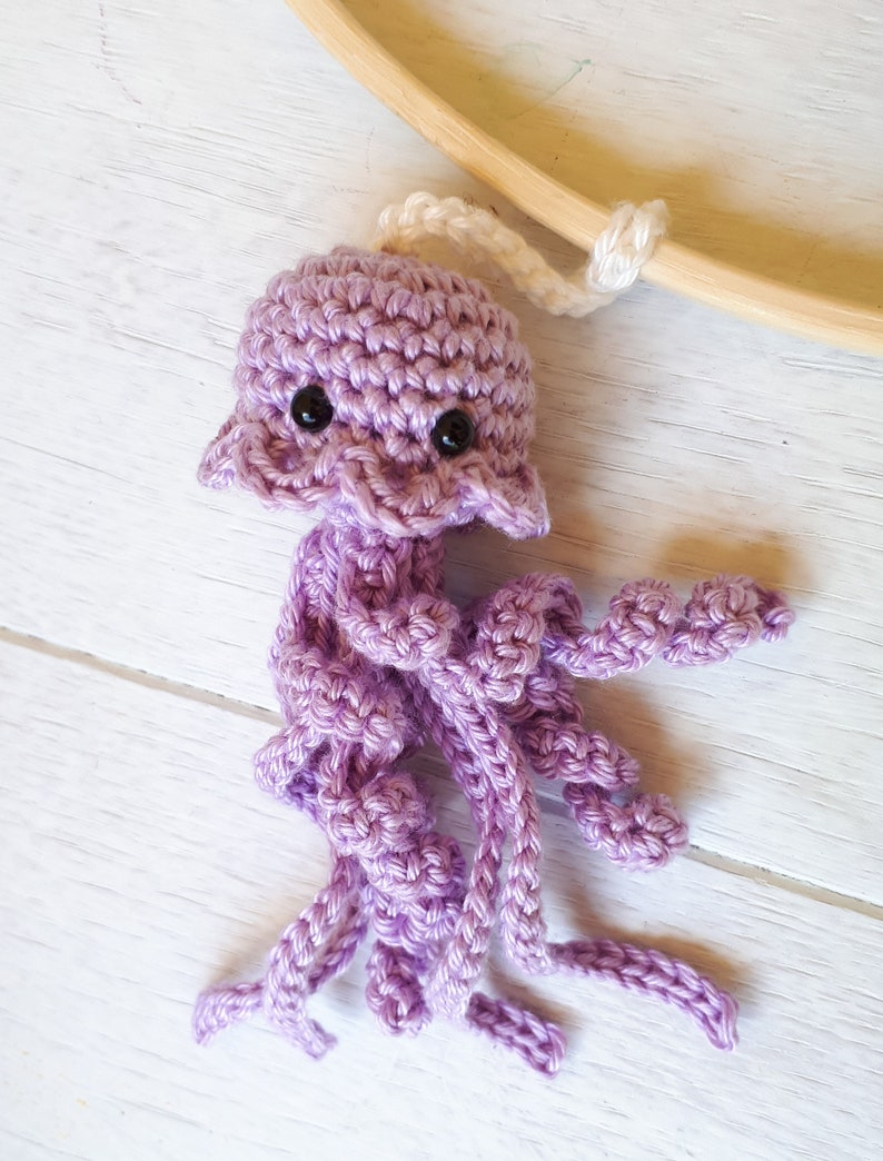 Under the sea baby mobile crochet pattern, Mermaid and sea creatures nursery mobile crochet pattern, diy baby mobile image 7