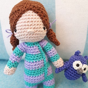 Sleepy Jenny amigurumi doll crochet pattern, crochet doll pdf pattern, amigurumi doll digital download image 6