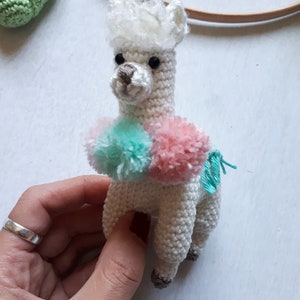 Llama baby mobile crochet pattern, llama nursery mobile pattern, diy crib mobile, baby mobile digital download, boho nursery decor image 5