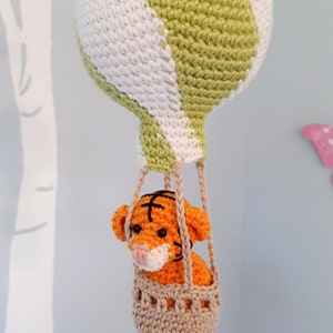 Hot air balloon baby mobile crochet pattern, nursery mobile tutorial, diy hot air balloon mobile image 6