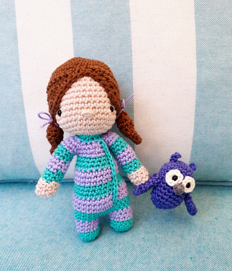 Sleepy Jenny amigurumi doll crochet pattern, crochet doll pdf pattern, amigurumi doll digital download image 1