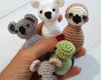 Animals for hot air balloon baby mobile crochet pattern