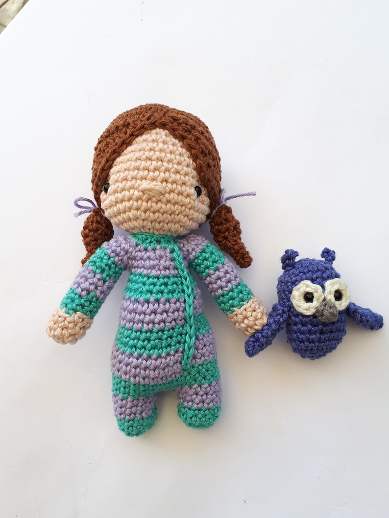 Sleepy Jenny amigurumi doll crochet pattern, crochet doll pdf pattern, amigurumi doll digital download image 5