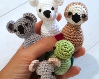 Animales de amigurumi para patrón de móvil de globo aerostático de ganchillo