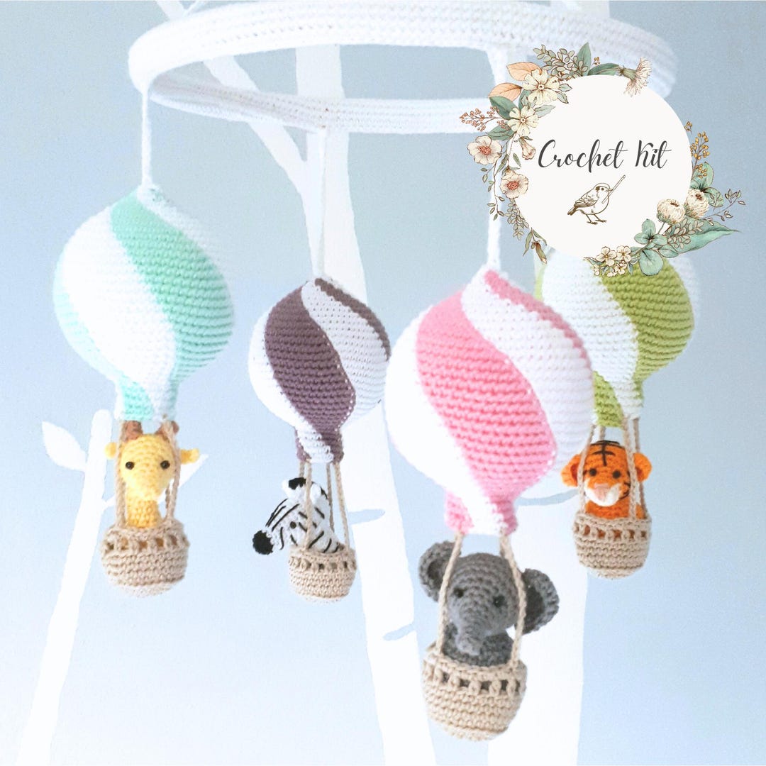 Crochet Kit for DIY Hot Air Balloon Baby Mobile Nursery Decor - Etsy