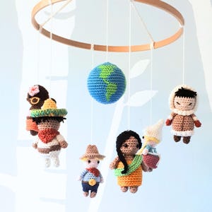 Crochet Multicultural Baby Mobile Pattern Tutorial for Nursery Decor