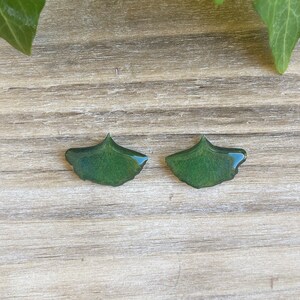 Ginkgo Leaf Earring, Leaf Stud, Ginkgo Jewelry, Green Ginkgo, Plant Stud Earring, Inspired by Nature, Resin Leaf Jewelry, Ginkgo Plant