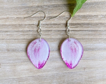 Orchid Earrings, Orchid Jewelry, Magenta Earrings, Purple and White Orchid Flower, Flower Jewelry, Orchid Gift, Orchid Plant, Orchid Petals