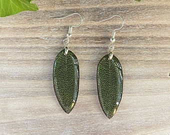 Sage Earrings, Sage Leaf, Green Herb Jewelry, Botanical Jewelry, Pressed Leaf Earring, Botanical Earring, Plant Earrings, Plant Jewelry