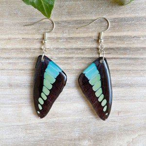 Swallowtail Butterfly Earring, Butterfly Wing, Teal Earrings, Butterfly Jewelry, Fairy Wing Earring, Faux Butterfly, Bluebottle Butterfly