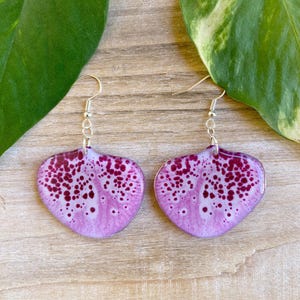 Orchid Earring, Orchid Jewelry, Purple Orchid, Resin Flower Earring, Flower Gift, Floral Earring, Purple Flower Earring, Violet Orchid