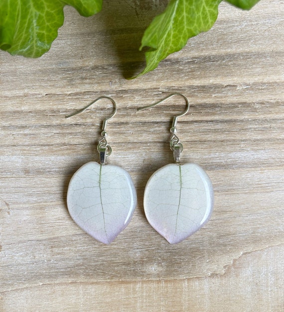 White Bougainvillea Flower Petal Earrings Bougainvillea Jewelry