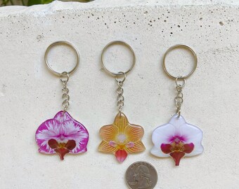 【Kashiko】24ss Orchid Keyring Orchid Keychain, Key Chain, Key Ring, Key Fob, Orchid