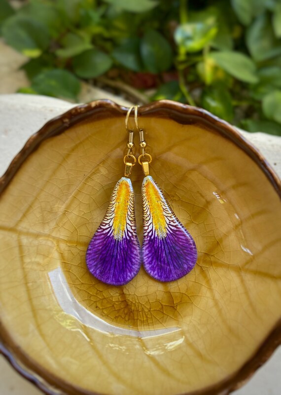 Iris clearance flower earrings