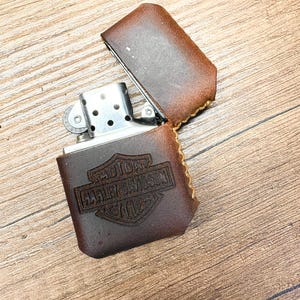 Zippo Lighter Leather Case, Personalized Zippo Case, Leather Zippo Cover, Handcrafted Zippo Lighter Case Custom Personalized Design