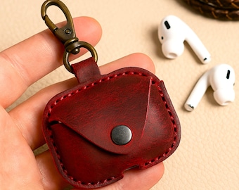 Personalized Leather Airpods Case: Handmade Full Grain Leather, 3rd/4th Gen