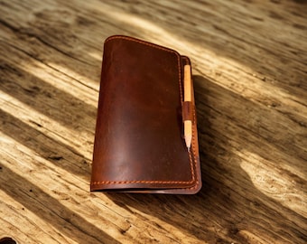 Leather Golf Yardage Book, Personalized Scorecard Holder, Golf Gift for Dad or Him