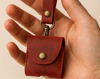 Handmade Leather AirPods Case for 1-2 gen.: Minimalist Protective Sleeve