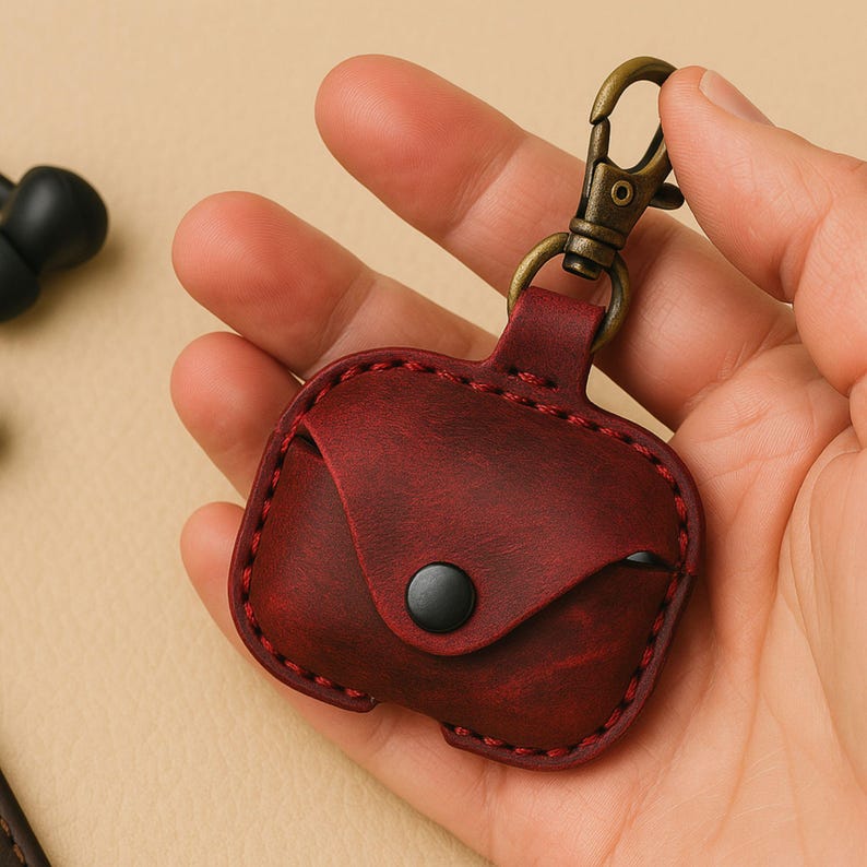 Personalized Leather Airpods Case: Handmade Full Grain Leather, 3rd/4th Gen