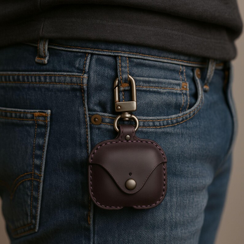 Personalized Leather Airpods Case: Handmade Full Grain Leather, 3rd/4th Gen